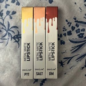 Okalan, Metallic Liquid Lipsticks. Brand New